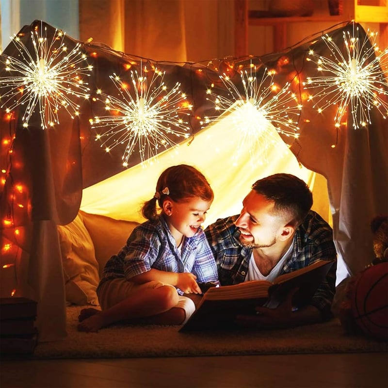 KIKILIVE LED Tűzijáték Fényfüzér 8 Módú Távirányítóval 4db Vízálló