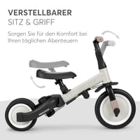 Triciclu 5 în 1 KikkaBoo FLIP, Bicicletă fără pedale, pentru copii de la 1 la 5 ani, cu mâner parental, poate fi utilizat și fără pedale, convertibil, bej 8