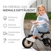 Triciclu 5 în 1 KikkaBoo FLIP, Bicicletă fără pedale, pentru copii de la 1 la 5 ani, cu mâner parental, poate fi utilizat și fără pedale, convertibil, bej 5