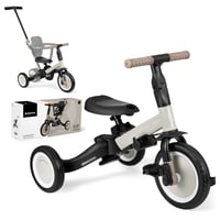 Triciclu 5 în 1 KikkaBoo FLIP, Bicicletă fără pedale, pentru copii de la 1 la 5 ani, cu mâner parental, poate fi utilizat și fără pedale, convertibil, bej 1