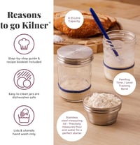 Kilner Kovászindító Készlet 5 Részes, 2x350ml Üveg Rozsdamentes Fedéllel és Spatulával - Sourdough Starter Set 3