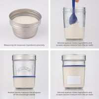 Kilner Kovászindító Készlet 5 Részes, 2x350ml Üveg Rozsdamentes Fedéllel és Spatulával - Sourdough Starter Set 7