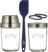 Kilner Kovászindító Készlet 5 Részes, 2x350ml Üveg Rozsdamentes Fedéllel és Spatulával - Sourdough Starter Set 1