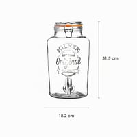 Kilner Original sklenený dávkovač nápojov s kohútikom, číry, 5 litrov — poškodený, čiastočne funkčný: Odlomený kohútik (stav: pozri 2. obrázok) 9