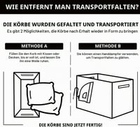 KILPDNZA Velika pletena košara za pohranu 66L crna, sklopiva košara za rublje s ručkama za deke, odjeću i igračke 7