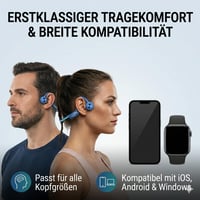 KIM HOST Slúchadlá s kostným vedením na plávanie, vodotesnosť IP68, 32GB MP3 prehrávač a Bluetooth 5.4, športové slúchadlá s otvorenou konštrukciou na plávanie pod vodou, beh a cvičenie 2