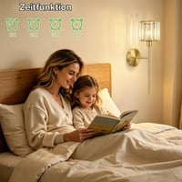 Lampă de perete LED Kimjo, vintage, aurie, cu cristale, reîncărcabilă prin USB-C, fără fir, reglabilă, pentru dormitor și hol 5