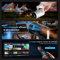 Kimwood Hordozható Mini Projektor FHD 1080P Android TV Bluetooth WiFi 6 Autofókusz 8