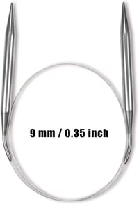 KINBOM 9 mm cserélhető körkötőtű rozsdamentes acél kötéshez és horgoláshoz, 80 cm hosszú kábel 2
