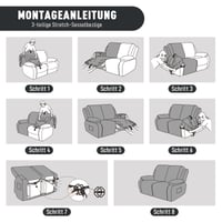 Husă pentru fotoliu KinCam cu brațe, Husă de protecție pentru fotoliu cu urechi, pentru scaun relax și scaun TV, Husă de canapea lavabilă pentru copii și animale de companie, 2 locuri, crem 6