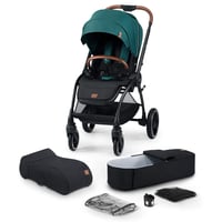 Kinderkraft 2-in-1 Evolution Cocoon Kombinált Babakocsi Zöld, Hordozható Utazóágy, UPF 50+ 1