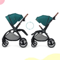 Kinderkraft 2-in-1 Evolution Cocoon Kombinált Babakocsi Zöld, Hordozható Utazóágy, UPF 50+ 3