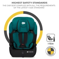 Kinderkraft Comfort UP i-Size Gyerekülés 5 pontos biztonsági övvel, állítható fejtámlával, 9-36 kg, zöld 2