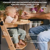Kinderkraft ENOCK Gyerek Etetőszék, CALMEE Babafektetővel Kompatibilis, Levehető Biztonsági Rúd és Heveder, 6 Hónaptól 10 Éves Korig, Állítható Háttámla 5