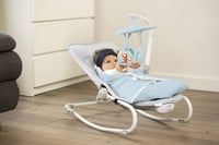 Kinderkraft FELIO elektromos babacsalád, ringató, összecsukható, vibrációs, 8 melódia, 0-18 kg, kék 5