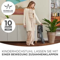 Kinderkraft FOLDEE sklopiva hranilica za djecu, podesiv naslon i oslonac za noge, pladanj i košara za odlaganje, siva, od 6 mjeseci starosti 4