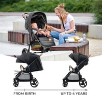 Kinderkraft Grande Plus Babakocsi Újszülöttől 22 kg-ig, Fekvő Pozíció, Egykéz Összecsukható 2