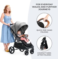 Kinderkraft Grande Plus Babakocsi Újszülöttől 22 kg-ig, Fekvő Pozíció, Egykéz Összecsukható 3