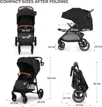 Kinderkraft Grande Plus Babakocsi Újszülöttől 22 kg-ig, Fekvő Pozíció, Egykéz Összecsukható 7