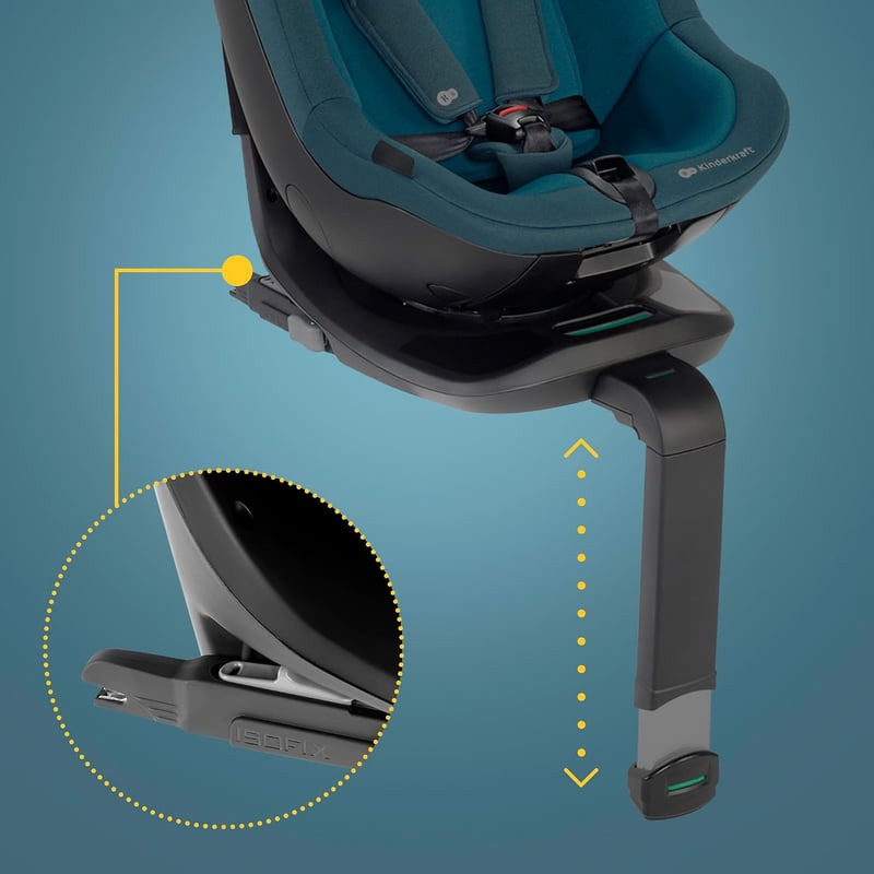 Kinderkraft I-Guard i-size 40-105 cm Autósülés Isofix és Támaszlábbal, 360° Forgó, Harbor Blue