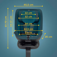Kinderkraft I-Guard i-size 40-105 cm Autósülés Isofix és Támaszlábbal, 360° Forgó, Harbor Blue 13
