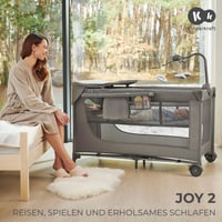 Pătuț pliant pentru copii Kinderkraft Joy 2 ACC, 120x60 cm, de la naștere până la 15 kg, cu carusel și jucării, gri 3