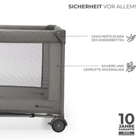 Pătuț pliant pentru copii Kinderkraft Joy 2 ACC, 120x60 cm, de la naștere până la 15 kg, cu carusel și jucării, gri 10