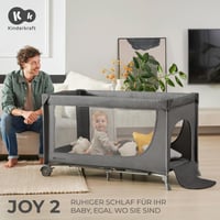 Pătuț pliant Kinderkraft Joy 2 2 în 1 pentru bebeluși cu roți, bej 9
