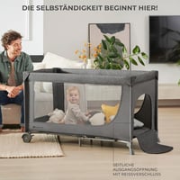 Kinderkraft Joy 2 összecsukható utazó járulék, 2 az 1-ben baba ágy, kerekekkel, sötétszürke - Dark Grey, JOY 2 5