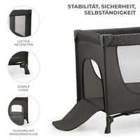 Kinderkraft Joy Light utazó kiságy összecsukható szürke hordtáskával - Light Grey, JOY LIGHT 5