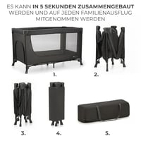 Kinderkraft Joy Light utazó kiságy összecsukható szürke hordtáskával - Light Grey, JOY LIGHT 3