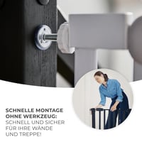 Poartă de siguranță pentru scări și uși Kinderkraft LockGO, fără găurire, 75-103 cm, deschidere la 90 de grade, închidere dublă, negru 7