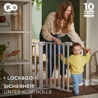 Poartă de siguranță pentru scări și uși Kinderkraft LockGO, fără găurire, 75-103 cm, deschidere la 90 de grade, închidere dublă, negru 3