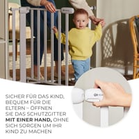 Poartă de siguranță pentru scări și uși Kinderkraft LockGO, fără găurire, 75-103 cm, deschidere la 90 de grade, închidere dublă, negru 8