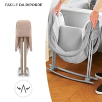 Kinderkraft LOVI 3 v 1 cestovná postieľka, detská postieľka, kolíska so strieškou, skladací matrac, odnímateľný poťah, 0-9 kg, béžová 5