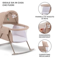 Kinderkraft LOVI 3 v 1 cestovná postieľka, detská postieľka, kolíska so strieškou, skladací matrac, odnímateľný poťah, 0-9 kg, béžová 7