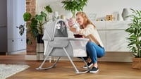 Kinderkraft LOVI összecsukható utazó kiságy baldachinos matracával 0-9 kg szürke - Gray, Single 2
