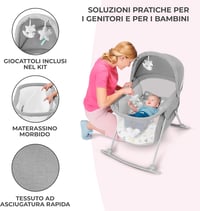 Kinderkraft LOVI összecsukható utazó kiságy baldachinos matracával 0-9 kg szürke - Gray, Single 8