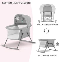 Kinderkraft LOVI összecsukható utazó kiságy baldachinos matracával 0-9 kg szürke - Gray, Single 4