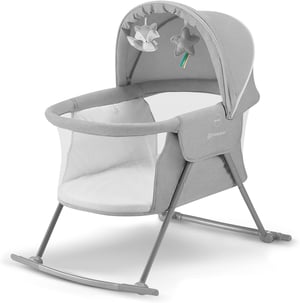 Kinderkraft LOVI 3u1 sklopivi putni krevetić s baldahinom i madracem, 0-9 kg, sivi, 1 kom