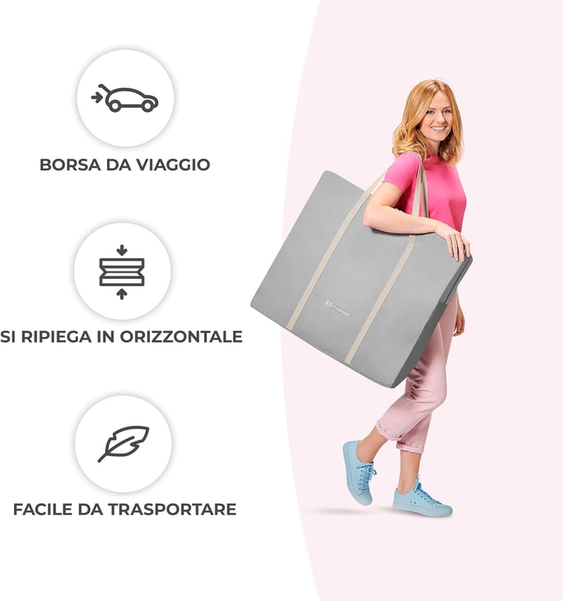Kinderkraft LOVI összecsukható utazó kiságy baldachinos matracával 0-9 kg szürke - Gray, Single
