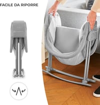 Kinderkraft LOVI összecsukható utazó kiságy baldachinos matracával 0-9 kg szürke - Gray, Single 5