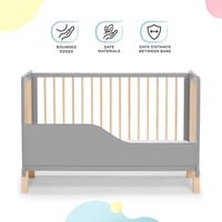 Kinderkraft Lunky XL fa babaágy 140x75 cm, 3 szintes magasságállítás 4