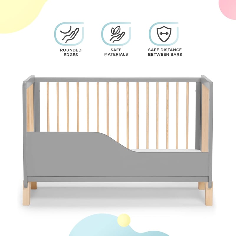 Kinderkraft Lunky XL fa babaágy 140x75 cm, 3 szintes magasságállítás