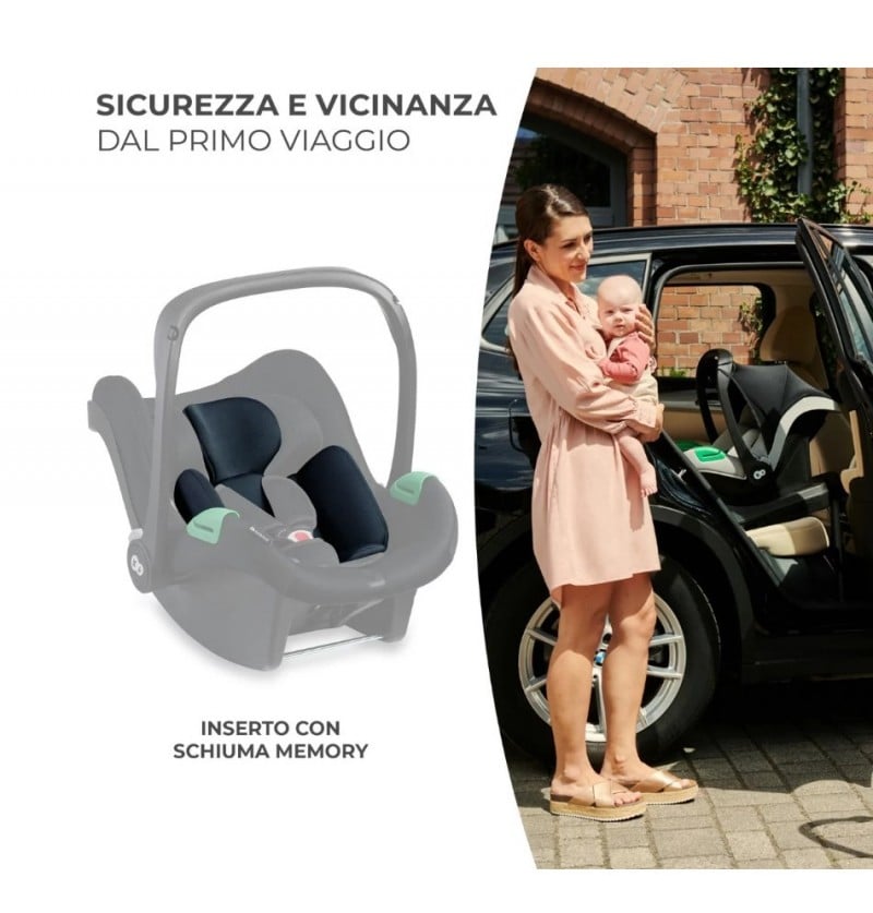 KINDERKRAFT Mink Pro Black Autósülés 0-13 kg i-Size Biztonsági Ülés, ISOFIX alap nélkül