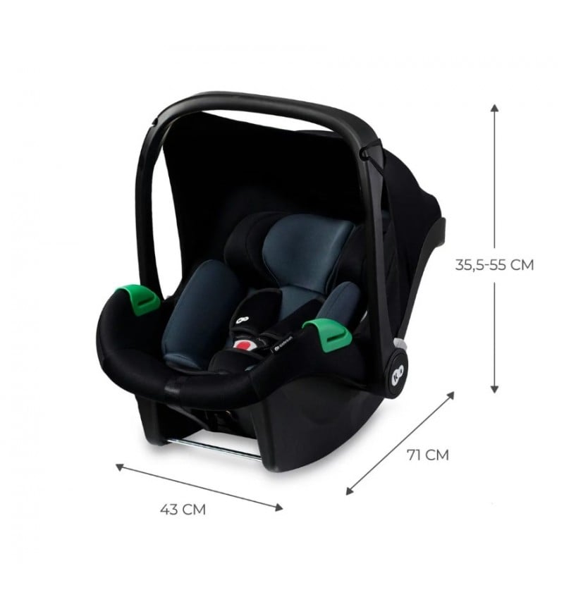 KINDERKRAFT Mink Pro Black Autósülés 0-13 kg i-Size Biztonsági Ülés, ISOFIX alap nélkül