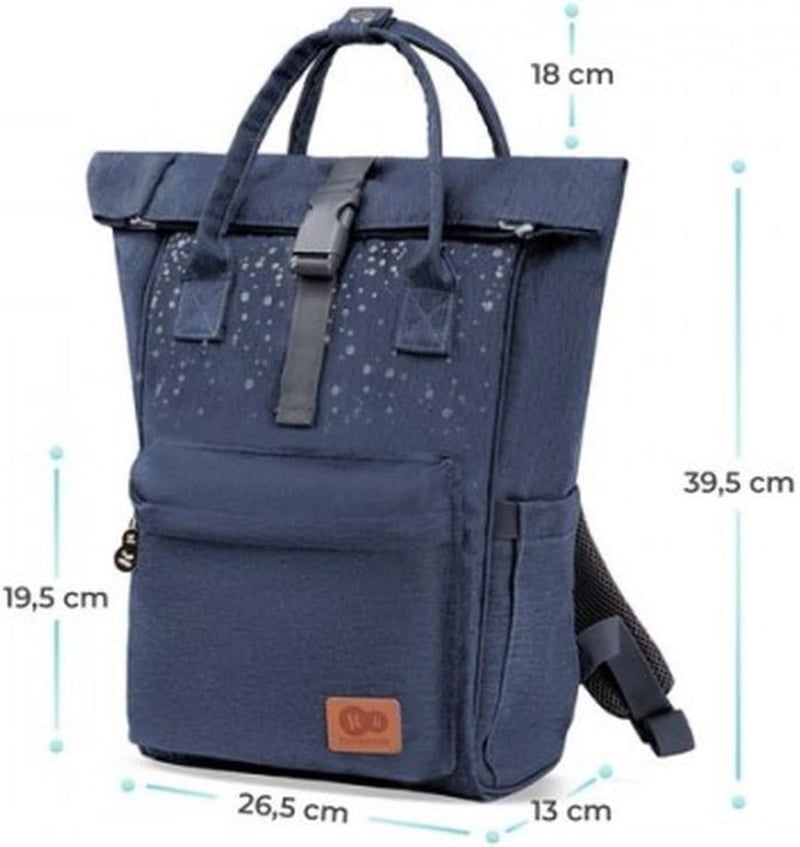 Kinderkraft MOONPACK Pelenkázó Hátizsák Szülőknek, Multifunkcionális Változtatható Alátéttel, Kék
