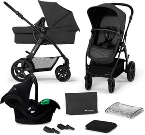Kinderkraft MOOV CT 3 u 1 kolica s Mink Pro i-Size autosjedalicom - crna