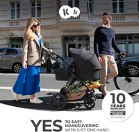 Kinderkraft MOOV CT 3 az 1-ben babakocsi szett Mink PRO I-Size autósüléssel, összecsukható, újszülöttől 3 éves korig, fekete 3