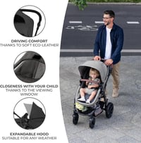 Kinderkraft MOOV CT 3 az 1-ben babakocsi szett Mink PRO I-Size autósüléssel, összecsukható, újszülöttől 3 éves korig, fekete 7